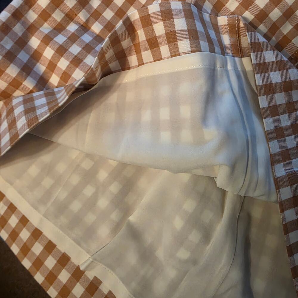 J. Crew lined checker brown and white skirt. 12 - Picture 4 of 8